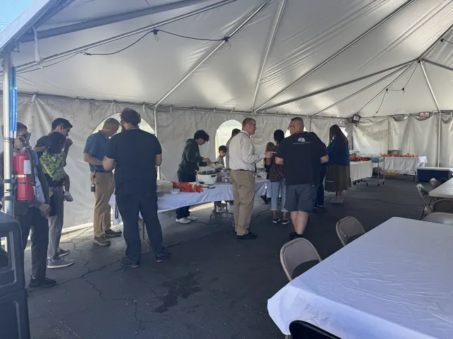 Conversation and fellowship under the tent